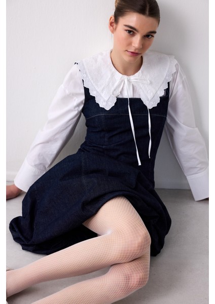 Beyaz File Külotlu Çorap