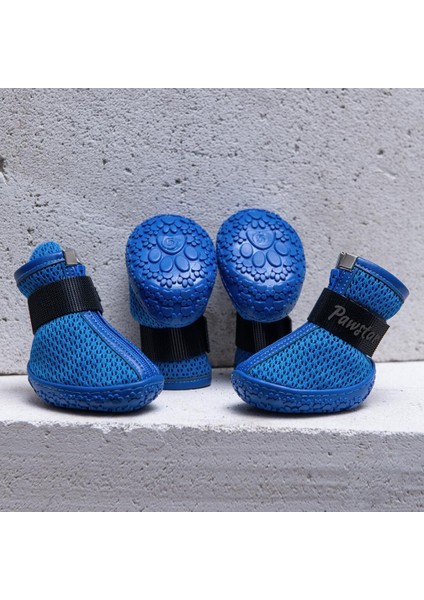 Mavi Airmesh Fileli Hava Alabilen Köpek Ayakkabısı-Köpek Patiği