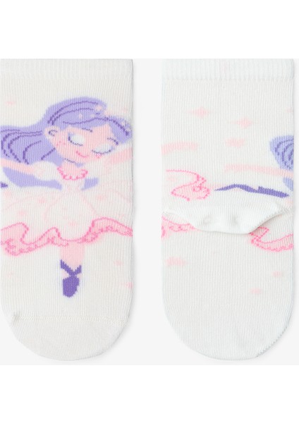 Kız Çocuk Hopping Peri Desenli 4'lü Soket Çorap