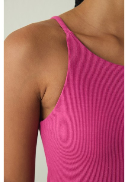 CUPsecret Kendinden Pedli Fuşya Halter Yaka Crop Büstiyer indirimleri