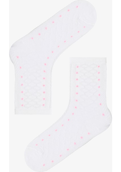 Renkli Kız Çocuk Puantiyeli Pamuklu 4'lü Soket Çorap