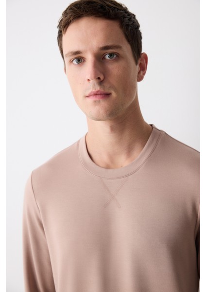 Basic Bej Jogger Pantolon Pijama Takımı indirimleri