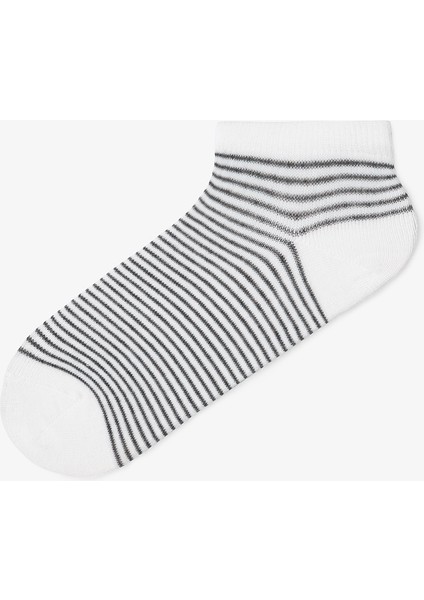 5 Çift Pamuklu Kalp Desenli Patik Çorap