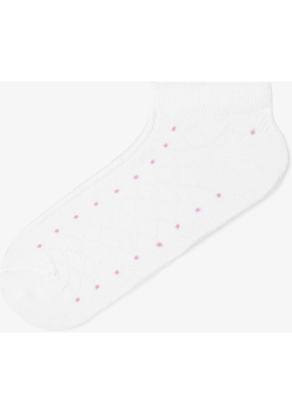 5 Çift Pamuklu Kendinden Desenli Puantiyeli Patik Çorap indirimleri