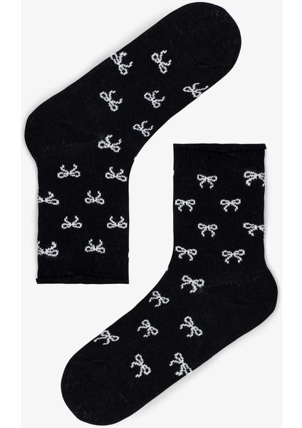 Love Bows Kız Çocuk Fiyonklu Pamuklu 4'lü Soket Çorap