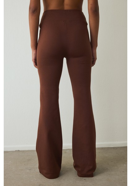 Cappuccino Easy Yüksek Bel Slim Fit Ispanyol Paça Pantolon indirimleri