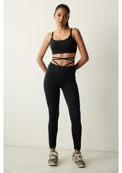 Strappy Siyah Tayt