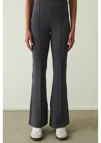 Antrasit Modal Yüksek Bel Ispanyol Paça Pantolon