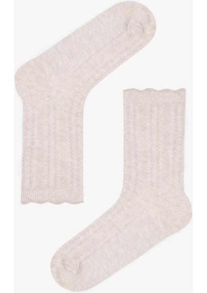 5 Çift Pamuklu Jakar Desenli Soket Çorap