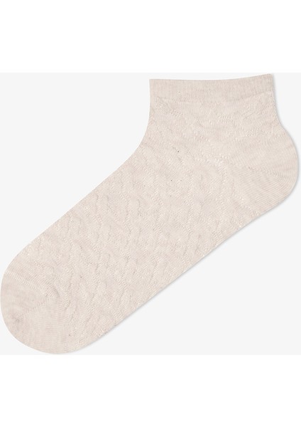 5 Çift Pamuklu Kendinden Desenli Patik Çorap indirimleri