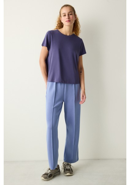 İndigo Bisiklet Yaka Regular Fit Modal Tişört