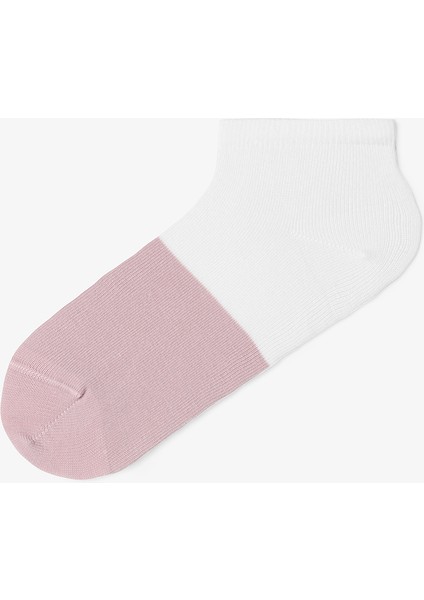 5 Çift Pamuklu Kendinden Desenli ve Çizgili Patik Çorap