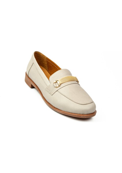 Babalı 1865 Moda Arena Gri Deri Kollej Günlük Kadın Ayakkabı