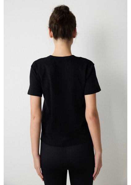 Siyah Bisiklet Yaka Premium Pamuk Tişört modelleri