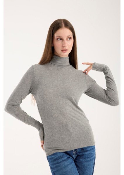 Kadın Balıkçı Yaka Ince Triko Bluz – Esnek ve Yumuşak Doku 3012