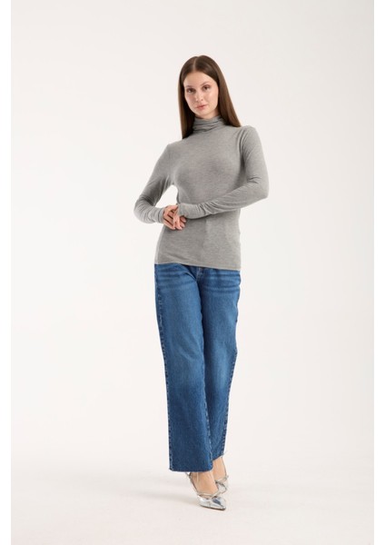 Kadın Balıkçı Yaka Ince Triko Bluz – Esnek ve Yumuşak Doku 3012