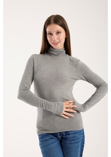 Kadın Balıkçı Yaka Ince Triko Bluz – Esnek ve Yumuşak Doku 3012