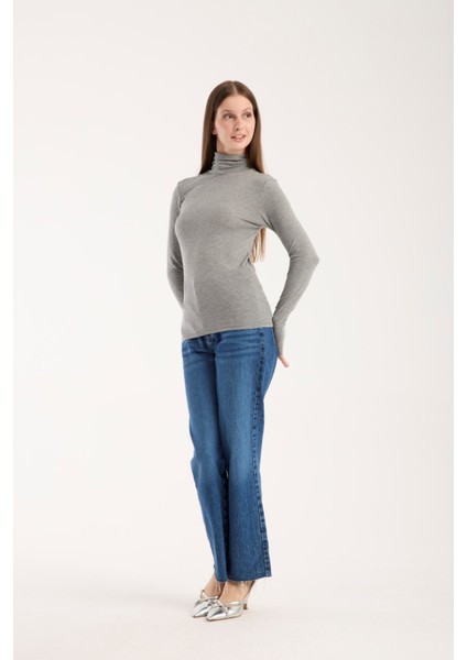 Kadın Balıkçı Yaka Ince Triko Bluz – Esnek ve Yumuşak Doku 3012