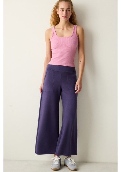 Pembe Dikişsiz Seamless Kare Yaka Üst