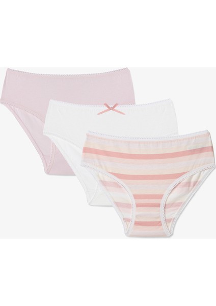 Kız Çocuk Fairy Çizgili Normal Bel 3'lü Külot