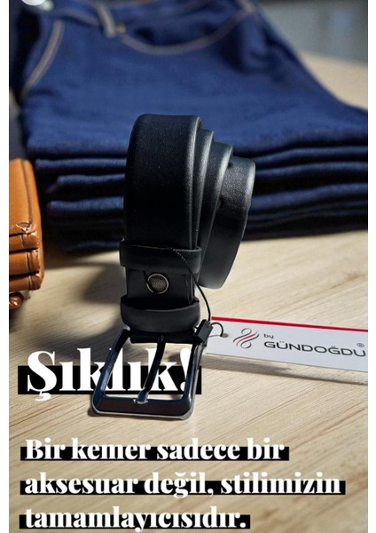 3.5cm Klasik Siyah Birinci Kalite Sunideri Kemer