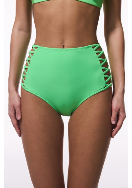 Yeşil High Fashion Yüksek Bel Bikini Altı