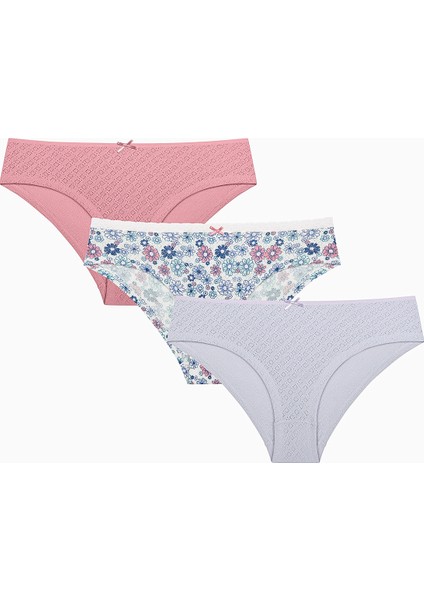 Spring Garden Pamuklu 3lü Pointel Hipster Çok Renkli Külot