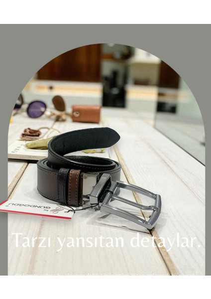 4CM%100 Hakiki Deri Çift Taraflı Birtarafı Siyah Birtarafı Kahve Kemer