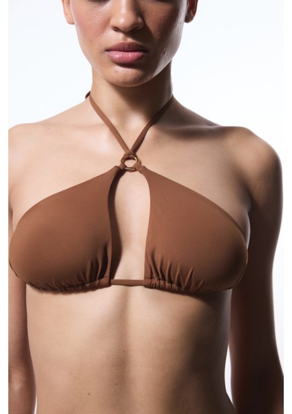 Kahverengi Libby Üçgen Bikini Üstü