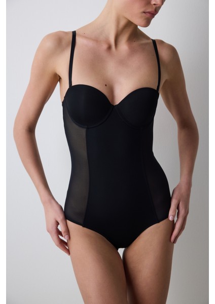 Siyah Premium Bodysuit Korse