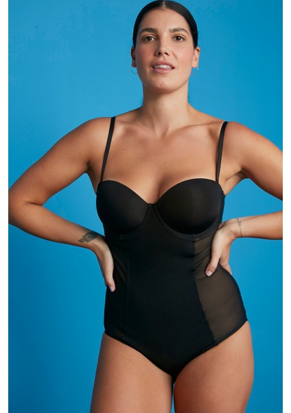 Siyah Premium Bodysuit Korse