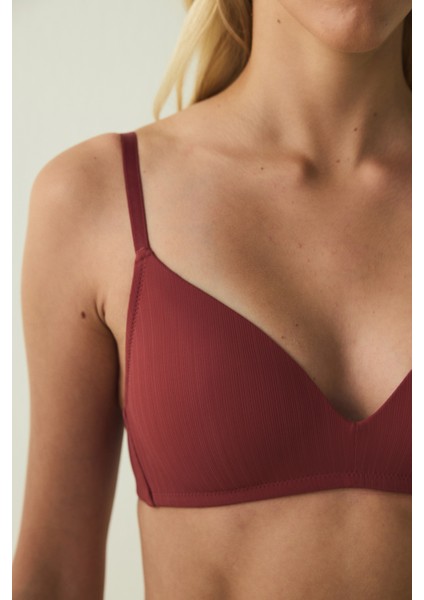 Bordo Comfy Cosy Balensiz Dolgusuz Günlük Sütyen