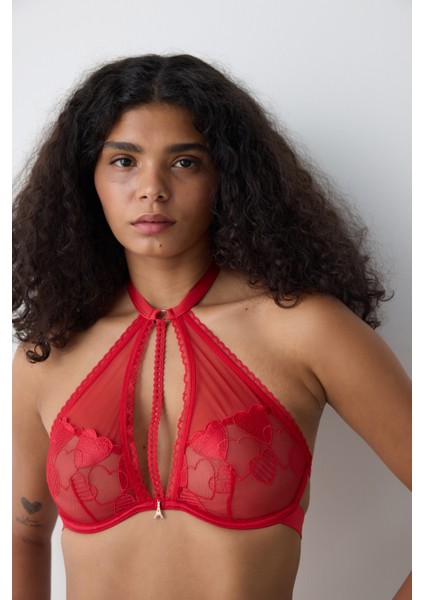 Halter Wire Kırmızı Sütyen - Penti Loves Paris Koleksiyonu