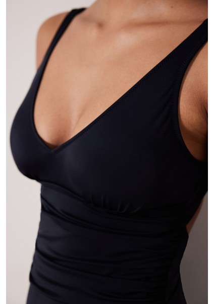 Basic Etekli Korseli Siyah Mayo