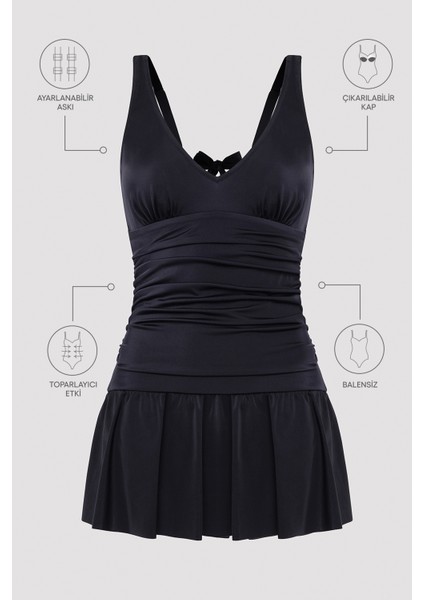 Basic Etekli Korseli Siyah Mayo indirimleri