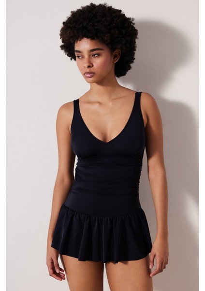 Basic Etekli Korseli Siyah Mayo