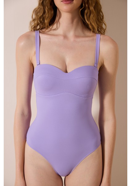 Basic New Lotus Korseli Mor Mayo