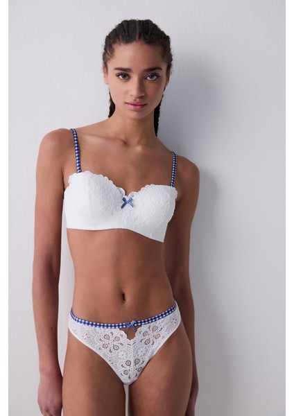 Lotus Lace Kırık Beyaz Straplez Sütyen