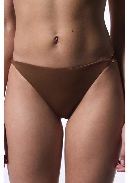 Kahverengi Libby Side Tokalı Slip Bikini Altı modelleri