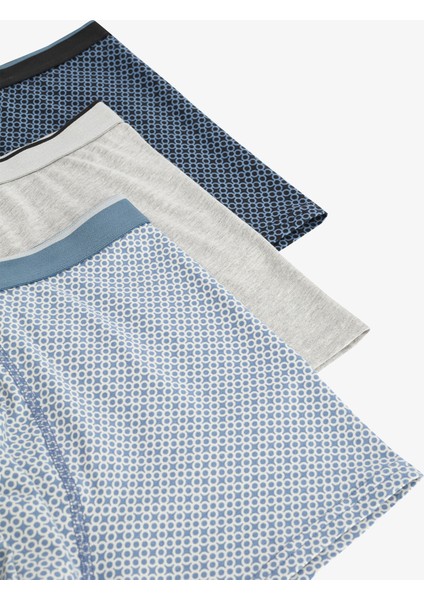 Erkek Pamuklu Comfort 3lü Çok Renkli Boxer Külot