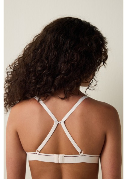 Bej Melanj Melanjlı Balensiz Dolgusuz Üçgen Sütyen