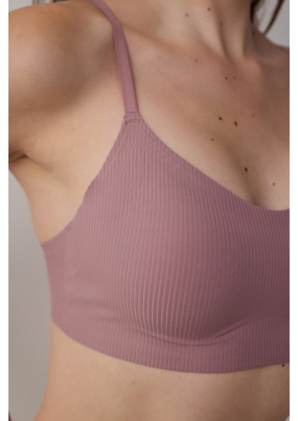 Gül Kurusu Fit Dikişsiz Balensiz Bralet Sütyen