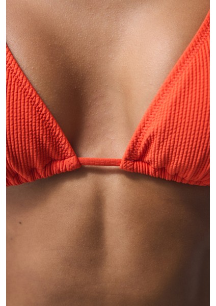 Turuncu Sona Üçgen Bikini Üstü