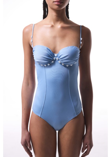 Mavi Tokalı Mayo - Gamze Erçel Koleksiyonu modelleri