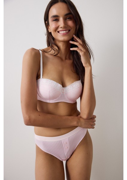 Bloom Printed Pembe Sütyen