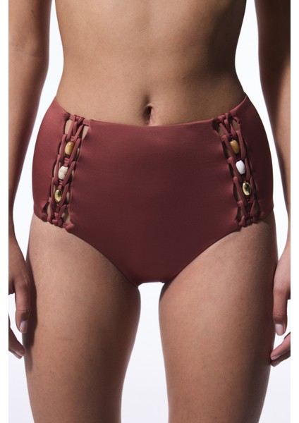 Açık Kahverengi Astrid High Yüksek Bel Bikini Altı