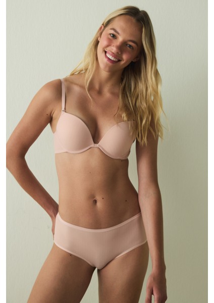 Açık Gül Kurusu Essentials Balenli Push Up Sütyen modelleri