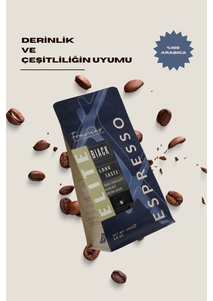 %100 Arabica Blend Black Espresso | Orta Kavrum | Çekirdek Kahve | 250 gr | Yüksek Gövde-Düşük Asidite modelleri