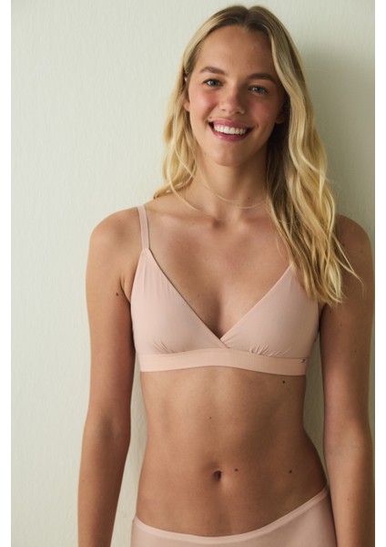 Gül Kurusu Balensiz Dolgusuz Mikro Üçgen Sütyen