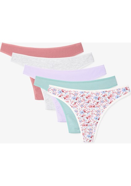 Iceland Bloom Çiçekli Düşük Bel 5'li Tanga Külot